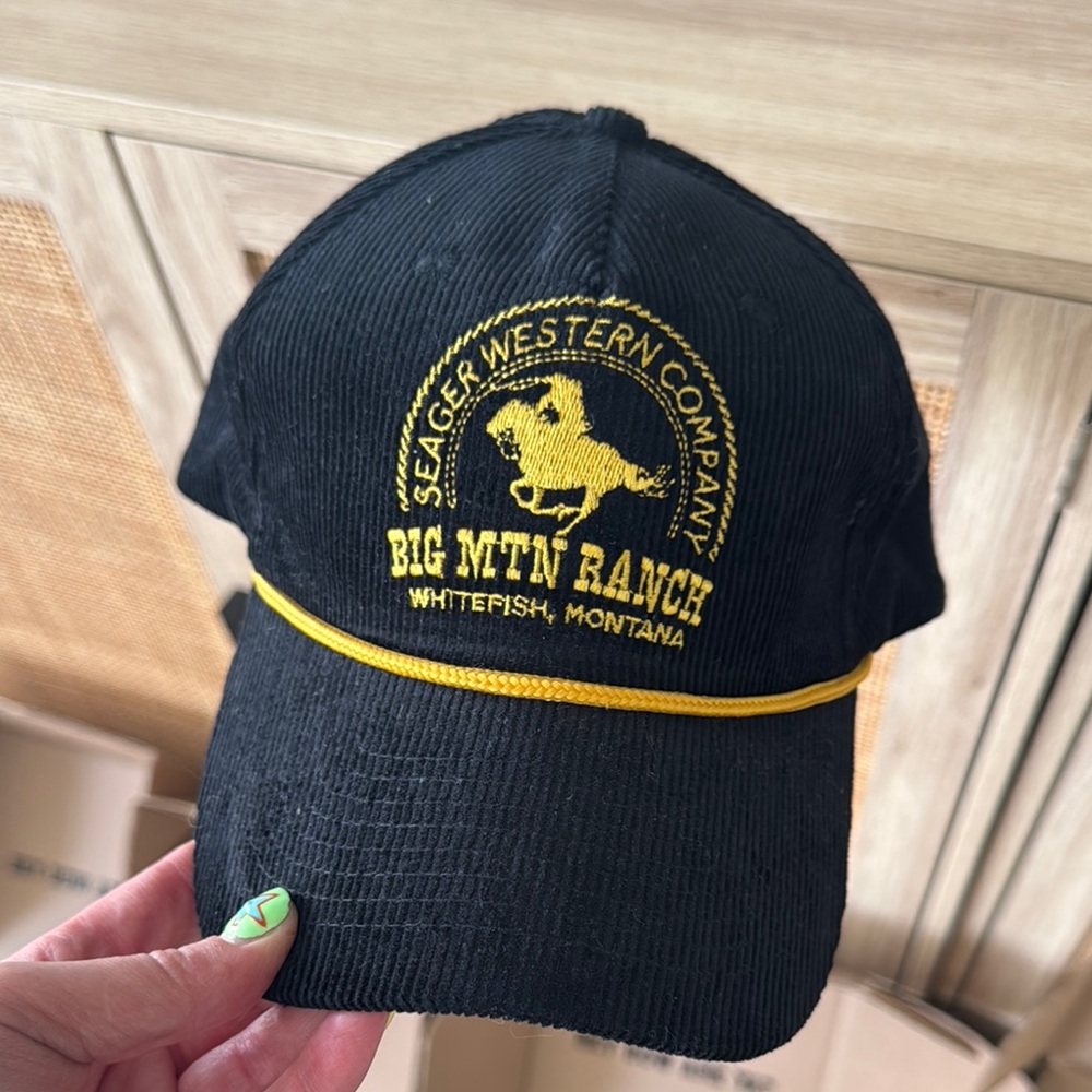 Seager Western Company Black Cap with Yellow Embroidery